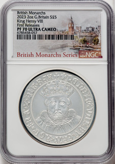 Charles III silver Proof  King Henry VIII  5 Pounds (2 oz) 2023 PR70 Ultra Cameo NGC World Coins NGC MS70 (517365111)