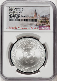 Charles III silver Proof  King Henry VIII  2 Pounds (1 oz) 2023 PR69 Ultra Cameo NGC World Coins NGC MS69 (517365212)