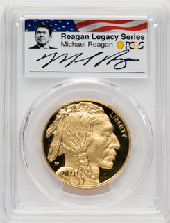 2021-W 1 Oz Gold Buffalo PCGS PR70 Michael Reagan