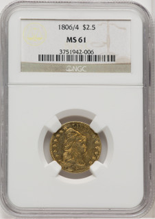 1806/4 $2.50 BD-1 Early Quarter Eagle NGC MS61 (910459003)