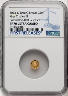 Charles III gold Proof “King Charles III Coronation” 50 Pence (1/40 oz) 2023 PR70 Ultra Cameo NGC World Coins NGC MS70 (518115385)