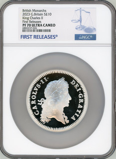 Charles III silver Proof  King Charles II  10 Pounds (5 oz) 2023 PR70 Ultra Cameo NGC World Coins NGC MS70 (518314029)