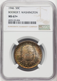 1946 50C Booker T. Washington Commemorative Silver NGC MS67+ (518448055)