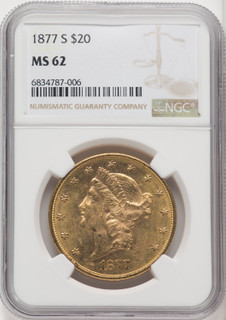 1877-S $20 Liberty Double Eagle NGC MS62 (518529025)