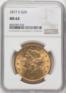 1877-S $20 Liberty Double Eagle NGC MS62 (518529030)