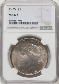 1925 Peace Dollar NGC MS67