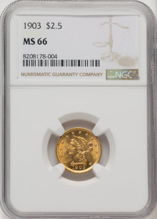 1903 $2.50 Liberty Quarter Eagle NGC MS66 (506044003)