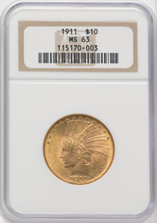 1911 $10 Indian Eagle NGC MS63