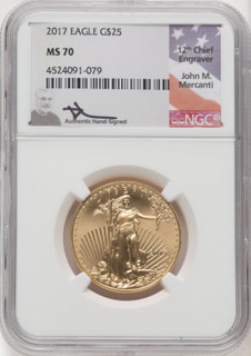 2017 $25 Half-Ounce Gold Eagle NGC MS70