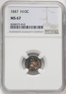 1847 H10C Seated Half Dime NGC MS67 (769563064) 1847 H10C Seated Half Dime NGC MS67 (769563064)