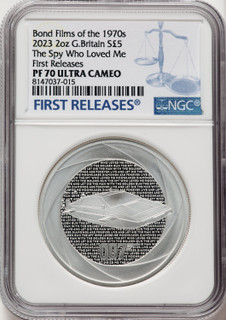 2023 G. Britain James Bond 007 2oz Silver Coin NGC PF70