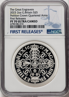 Charles III silver Proof  Petition Crown - Quartered Arms  5 Pounds (2 oz) 2023 PR70 Ultra Cameo NGC World Coins NGC MS70 (517559138)