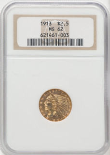 1913 $2.50 Indian Quarter Eagle NGC MS62
