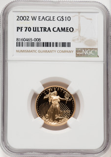 2002-W $10 Quarter-Ounce Gold Eagle NGC PF70