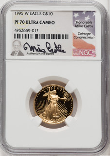 1995-W $10 Quarter-Ounce Gold Eagle Mike Castle NGC PF70