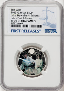 2023 G.Briain Star Wars Luke Skywalker & Princess Leia PF70 NGC