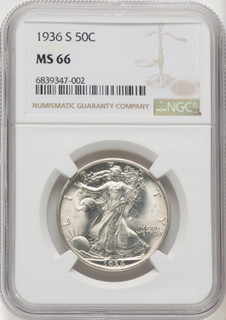 1936-S 50C Walking Liberty Half Dollar NGC MS66 (519743024)