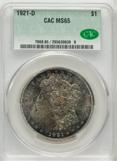 1921-D Morgan Dollar CACG MS65