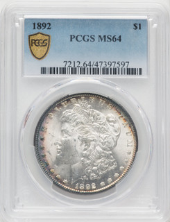 1892 Morgan Dollar PCGS MS64 (768363002) 1892 Morgan Dollar PCGS MS64 (768363002)