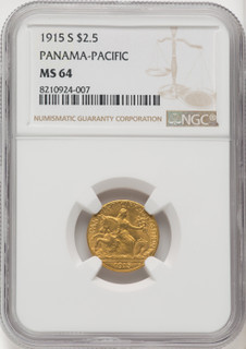 1915-S $2.50 Panama-Pacific Quarter Eagle Commemorative Gold NGC MS64 (769235024)