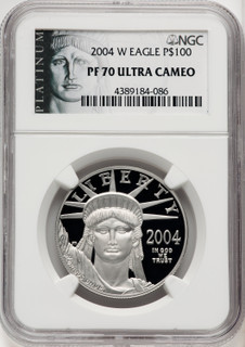 2004-W P$100 One-Ounce American Platinum Eagle Statue of Liberty NGC PF70 (770462053)