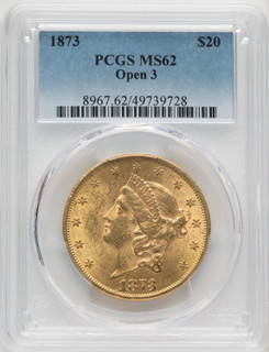 1873 $20 OPEN 3 Liberty Double Eagle PCGS MS62 (177129051)