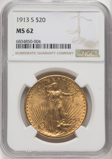 1913-S $20 Saint-Gaudens Double Eagle NGC MS62
