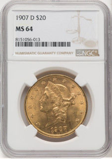 1907-D $20 Liberty Double Eagle NGC MS64 (572058069)