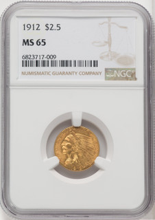 1912 $2.50 Indian Quarter Eagle NGC MS65 (764033016)