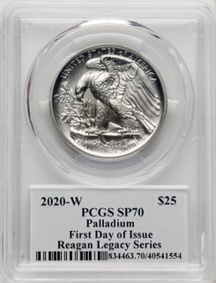2020-W Palladium Eagle 1 oz Burnished FDI Reagan Legacy Series Michael Reagan PCGS MS70