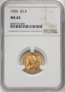 1926 $2.50 Indian Quarter Eagle NGC MS65 (770822036)