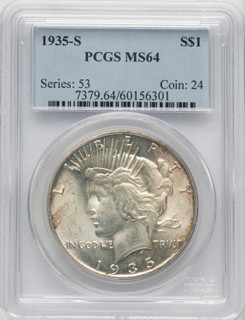 1935-S Peace Dollar PCGS MS64 (770452067)