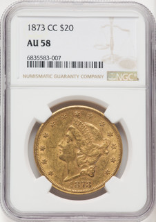 1873-CC $20 Liberty Double Eagle NGC AU58