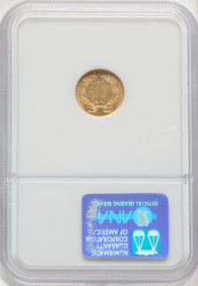 1856 G$1 Slanted 5 Gold Dollar NGC MS60