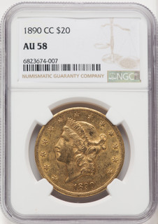 1890-CC $20 Liberty Double Eagle NGC AU58 (769947052)