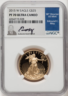 2015-W Gold American Eagle 4-Coin Set NGC PF70 Moy Signed