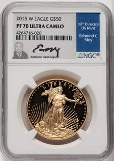 2015-W Gold American Eagle 4-Coin Set NGC PF70 Moy Signed