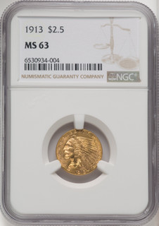 1913 $2.50 Indian Quarter Eagle NGC MS63 (506072002)