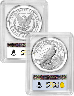 2024-S Morgan and Peace Silver Dollar 2pc Proof Set FDI PCGS PR70