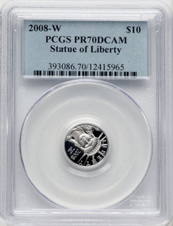 2008-W $10 Tenth-Ounce Platinum Eagle Blue Gradient PCGS PR70