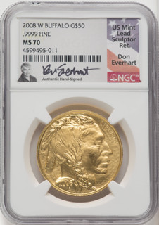 2008-W Gold Buffalos 4-Coin Set NGC MS70 Don Everhart