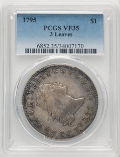 1795 Flowing Hair Three Leaves Early Dollar PCGS VF35