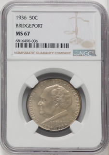 1936 50C Bridgeport Commemorative Silver NGC MS67 (771249011)
