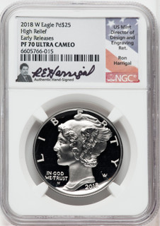 2018-W Palladium Eagle 1 oz ER Ron Harrigal NGC PF70