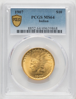 1907 $10 No Motto Indian Eagle PCGS MS64