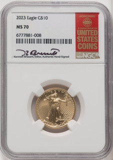 2023 Gold Eagle 1/4 oz Kenneth Bressett Red Book NGC MS70