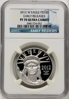 2012-W $100 One-Ounce Platinum Eagle First Strike ER Blue NGC PF70 (771090043)