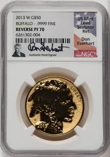 2013-W 1 oz Gold Buffalo Reverse Proof NGC PF70 Don Everhart