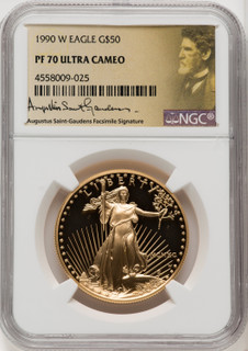 1990-W $50 One-Ounce Gold Eagle NGC PF70 (506163012)