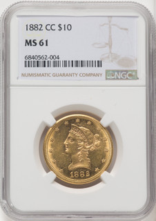 1882-CC $10 Liberty Eagle NGC MS61